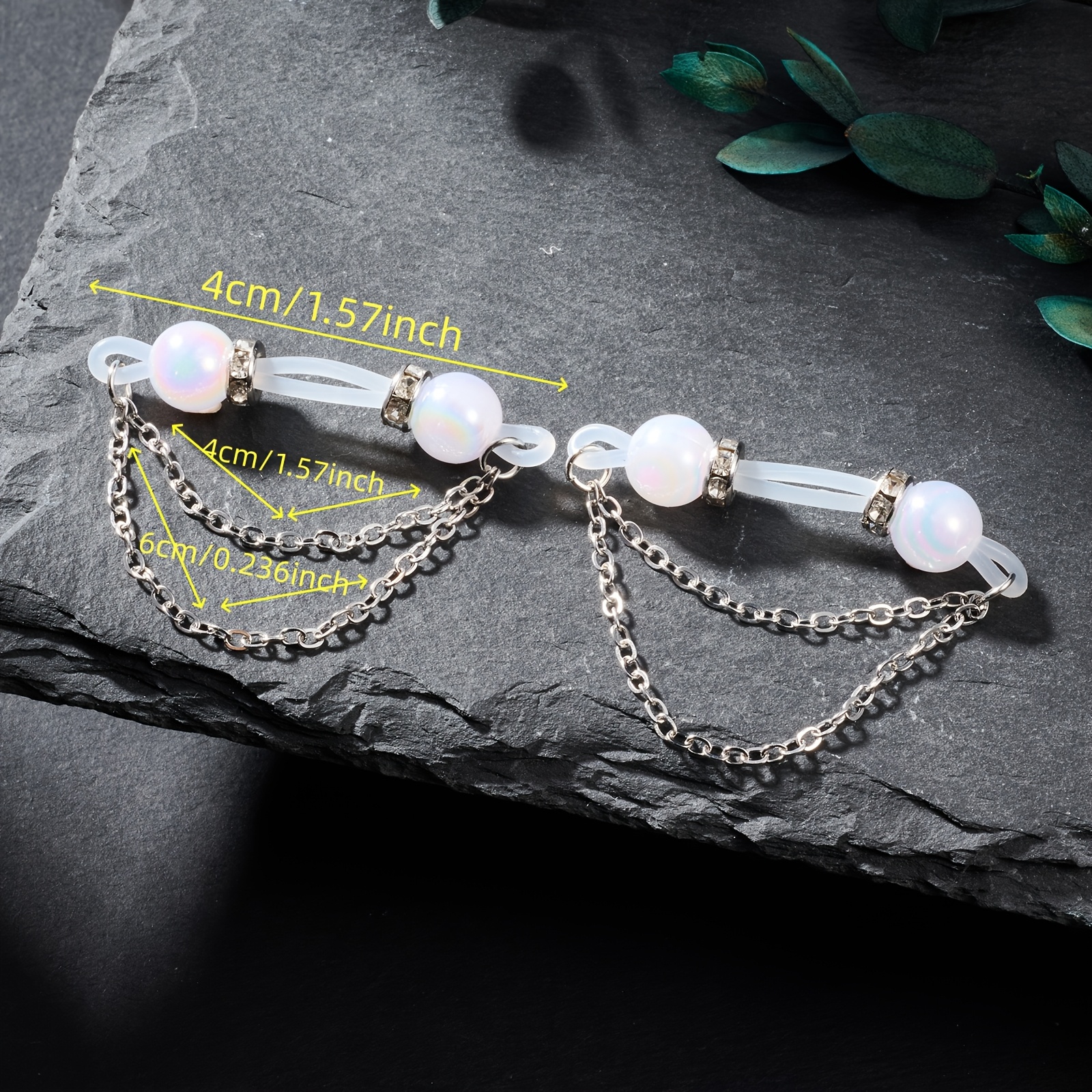 2 Exquisite Sparkling And Colo - Body Jewelry Nipple Chain incelemesi ve fiyatı