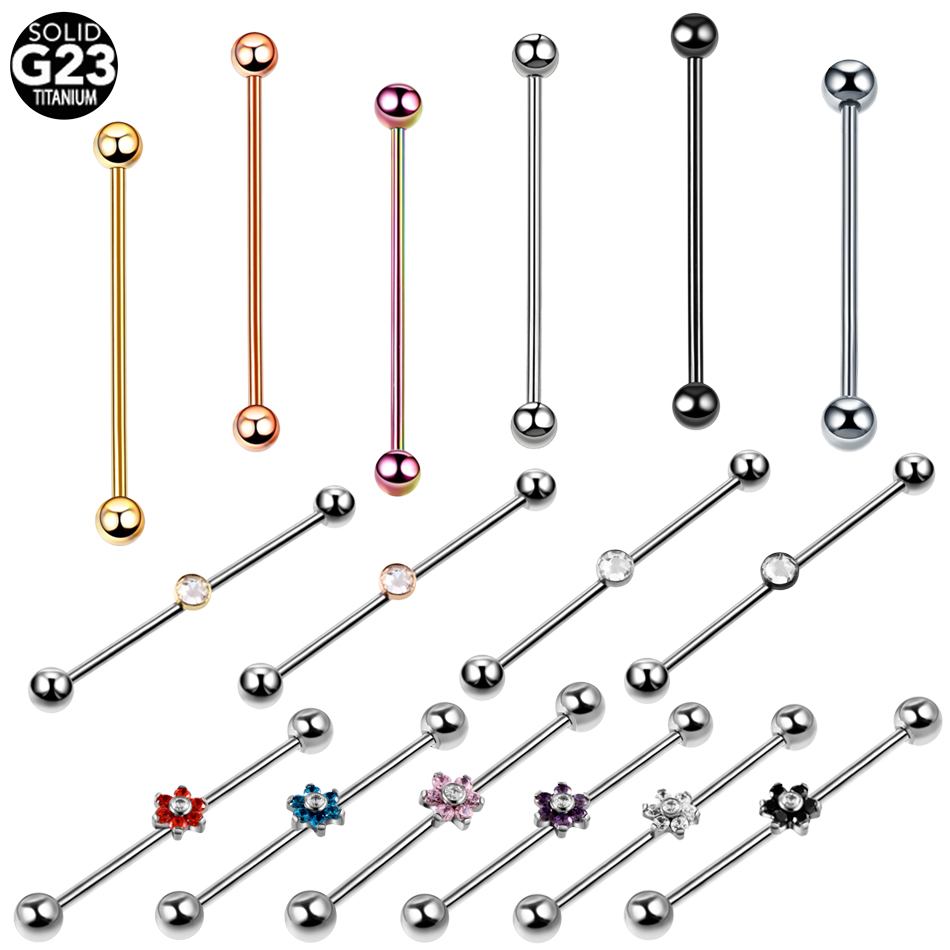 1PC Titanium Piercing Gem Indu - Industrial Barbell Long incelemesi ve fiyatı