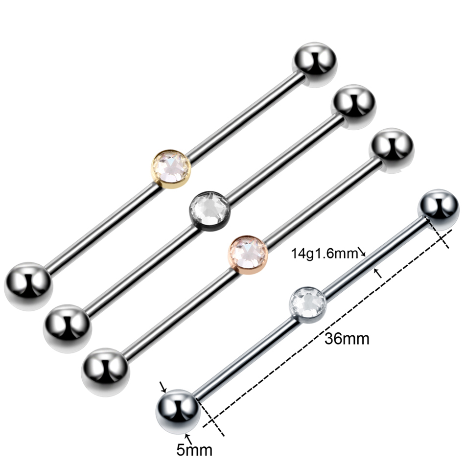 1PC Titanium Piercing Gem Indu - Industrial Barbell Long incelemesi ve fiyatı