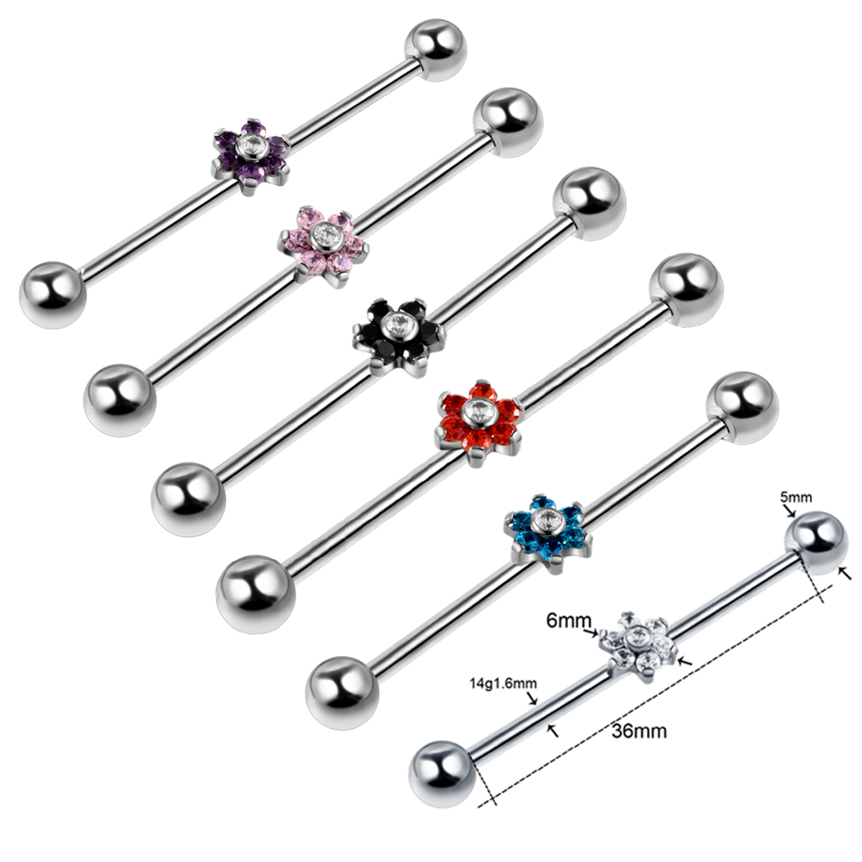 1PC Titanium Piercing Gem Indu - Industrial Barbell Long incelemesi ve fiyatı