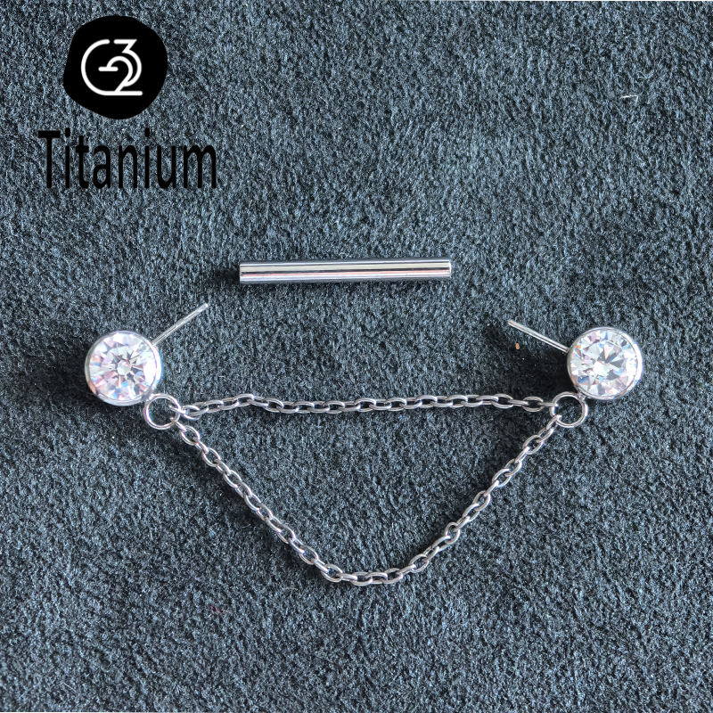 ASTM F136 Titanium Nipple Pier - Body Jewelry Nipple Chain incelemesi ve fiyatı