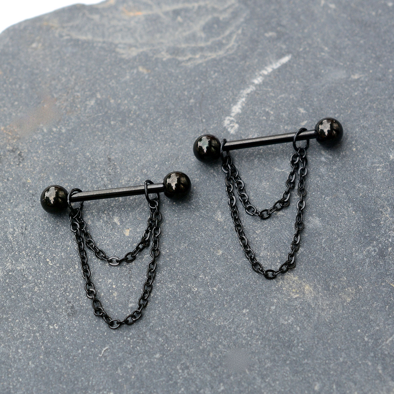 14G Black Punk Nipple Piercing - Body Jewelry Nipple Chain incelemesi ve fiyatı