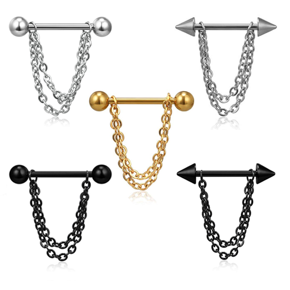 14G Black Punk Nipple Piercing - Body Jewelry Nipple Chain incelemesi ve fiyatı