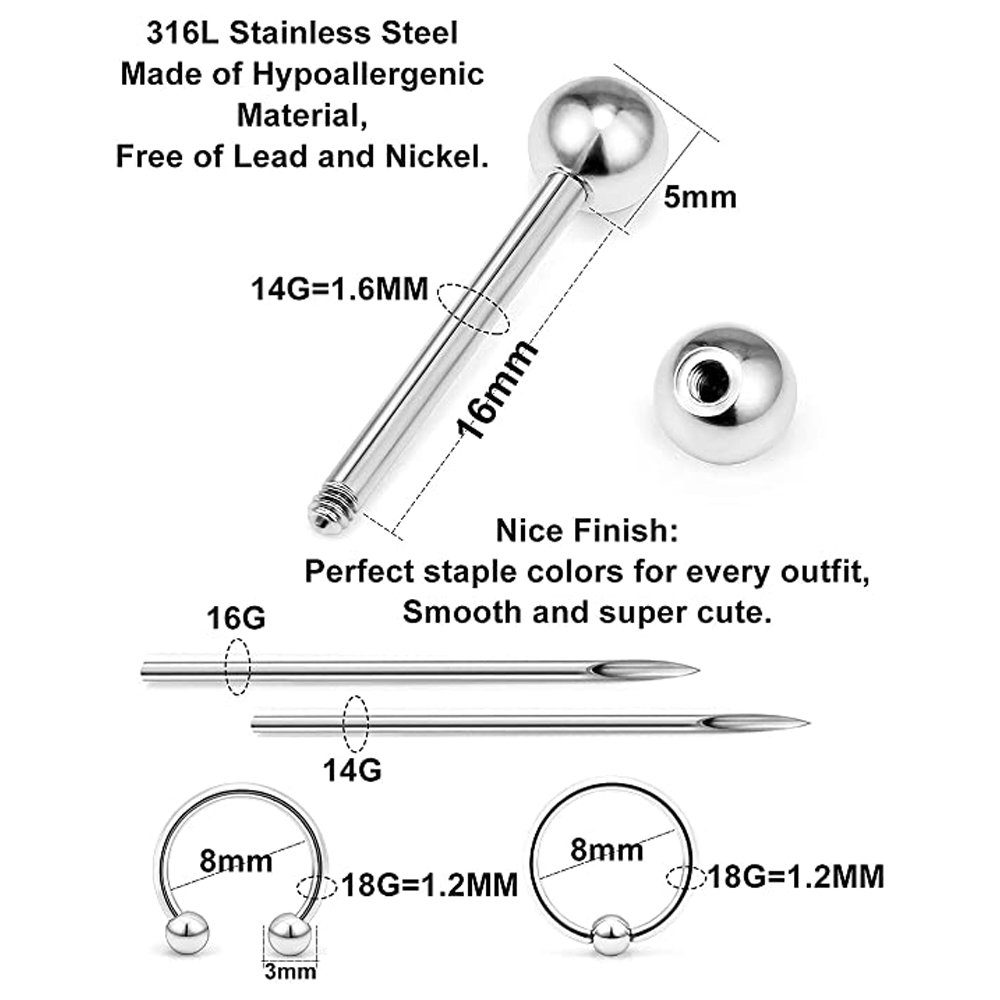 Piercing Kit Stainless Steel E - Body Jewelry Industrial incelemesi ve fiyatı