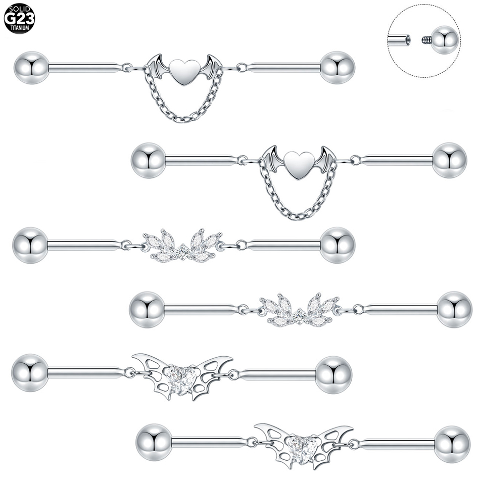 1Pc Titanium CZ Industrial Hel - Industrial Barbell Long incelemesi ve fiyatı