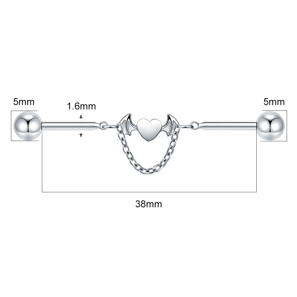 1Pc Titanium CZ Industrial Hel - Industrial Barbell Long incelemesi ve fiyatı