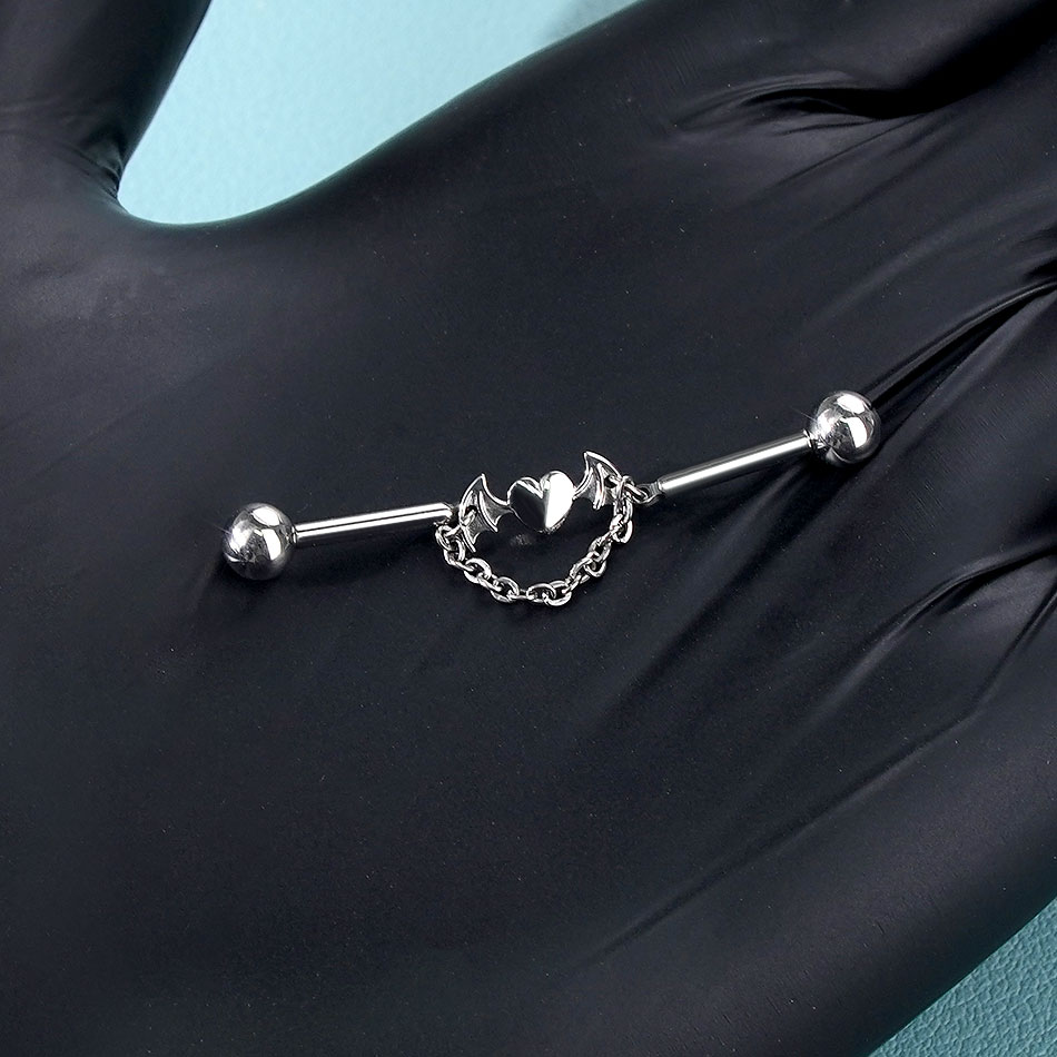 1Pc Titanium CZ Industrial Hel - Industrial Barbell Long incelemesi ve fiyatı