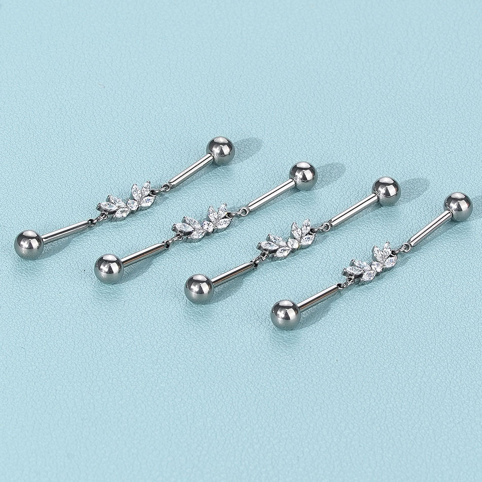 1Pc Titanium CZ Industrial Hel - Industrial Barbell Long incelemesi ve fiyatı