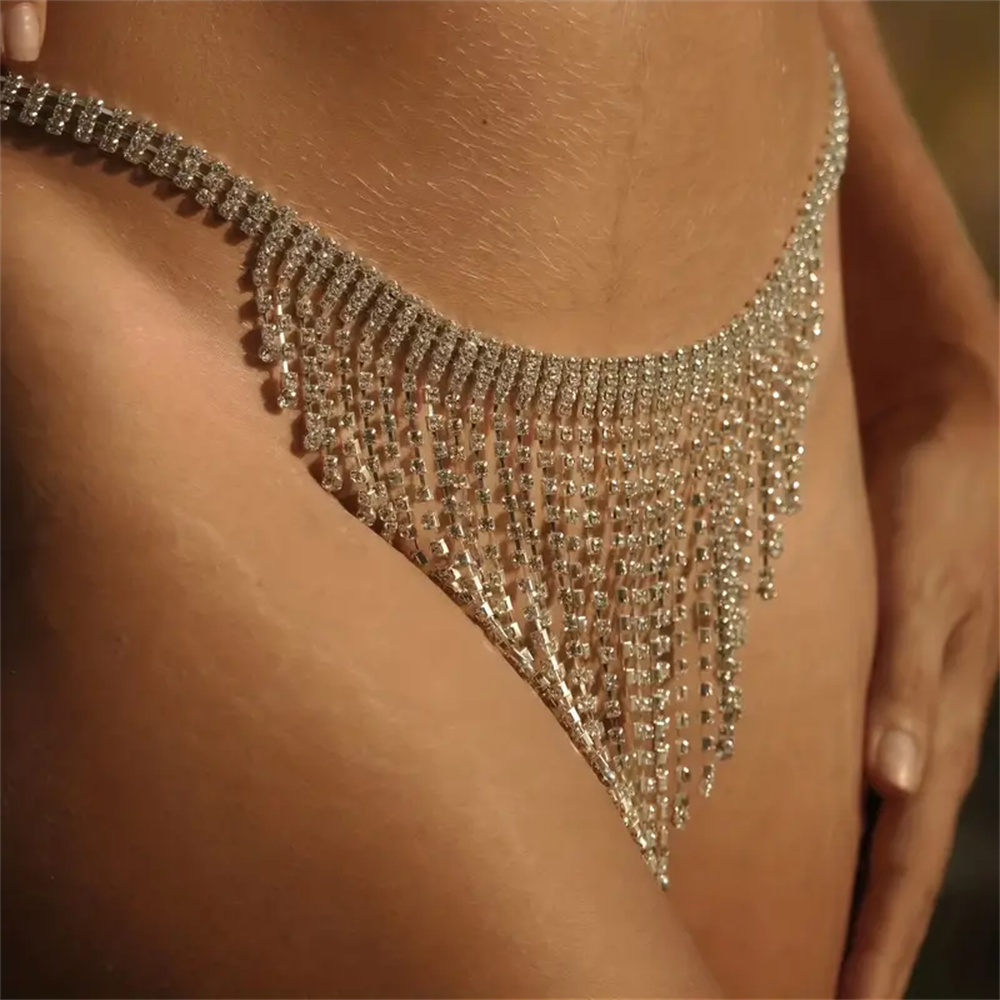Sexy Crystal Tassel Thong Shor - Body Jewelry Luxury incelemesi ve fiyatı
