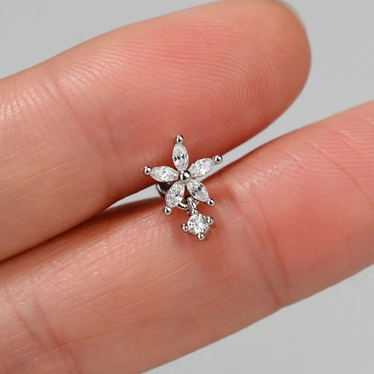 1PC Stainless Steel Crystal CZ - Body Jewelry Online incelemesi ve fiyatı