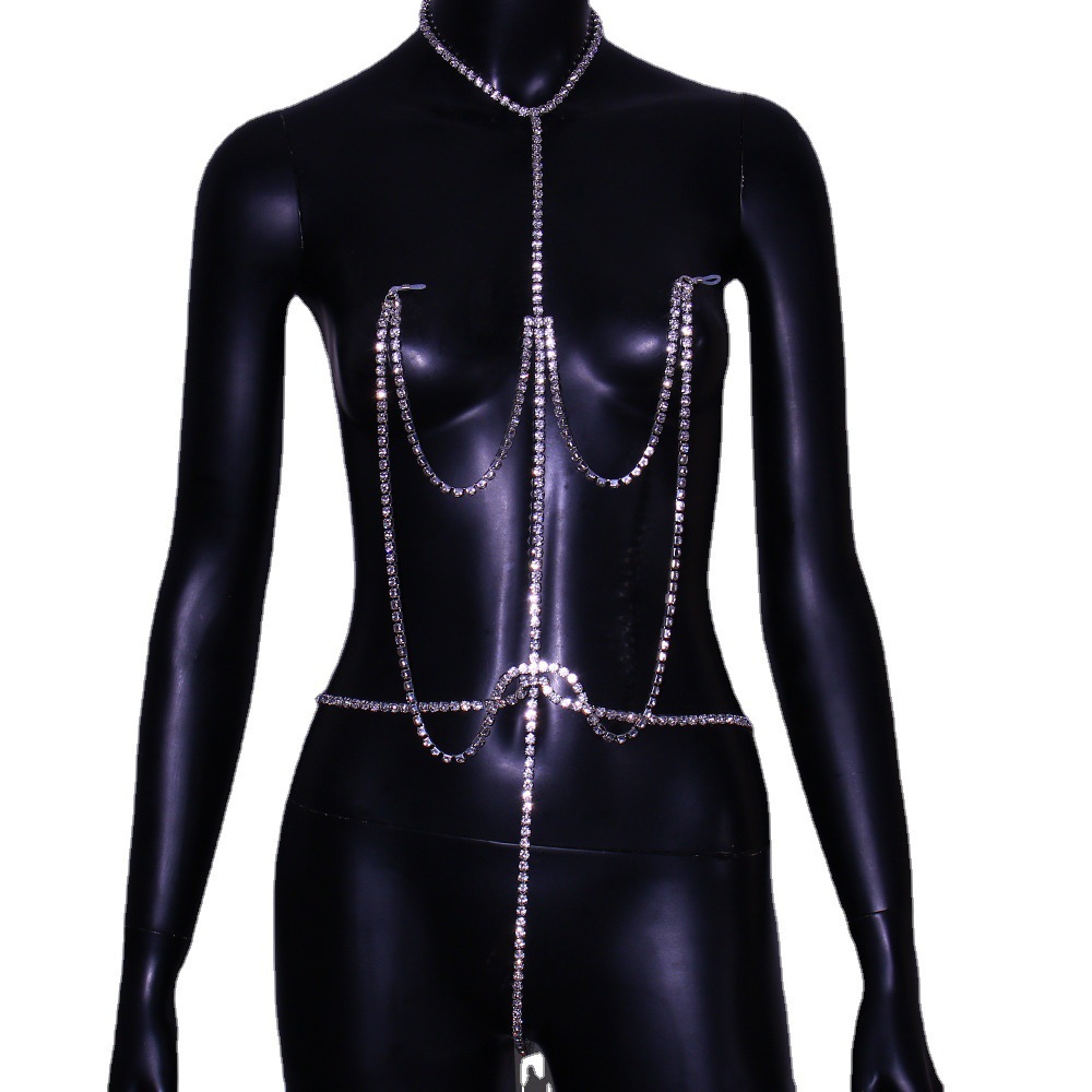 Chest Chain Sexy Rhinestone Ni - Body Jewelry Nipple Chain incelemesi ve fiyatı
