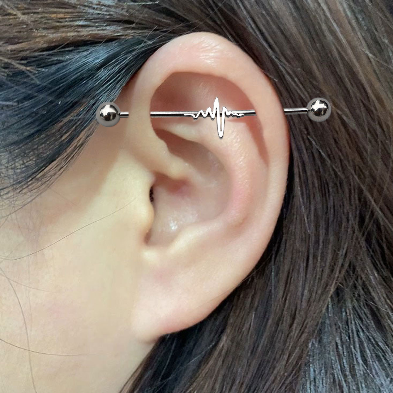 1PC 16G Stainless Steel Long I - Industrial Barbell Long incelemesi ve fiyatı