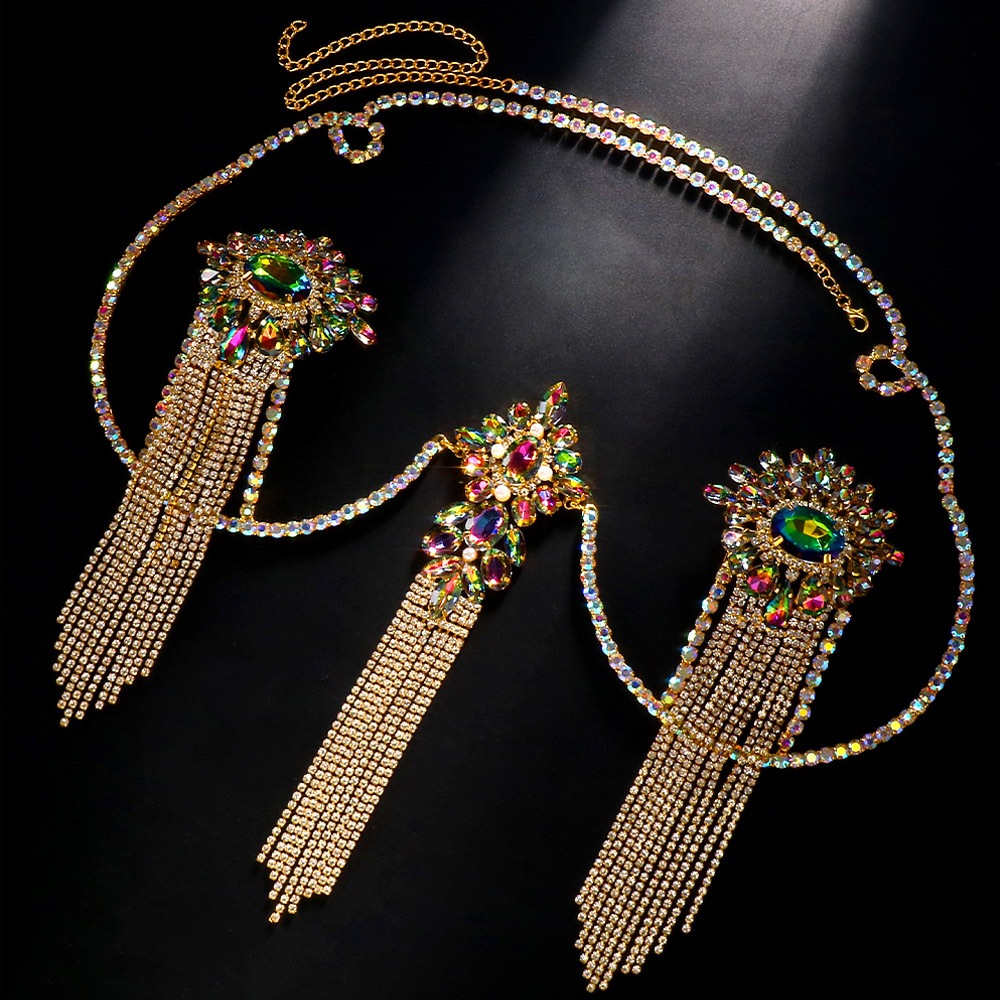 Sexy Tassel Color Crystal Ches - Body Jewelry Nipple Chain incelemesi ve fiyatı